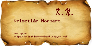Krisztián Norbert névjegykártya
