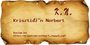 Krisztián Norbert névjegykártya